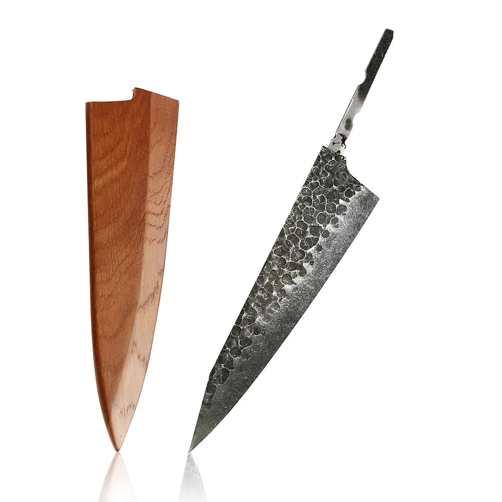 Amber 440C high carbon steel hammer black forge blade blank handle DIY knife blade