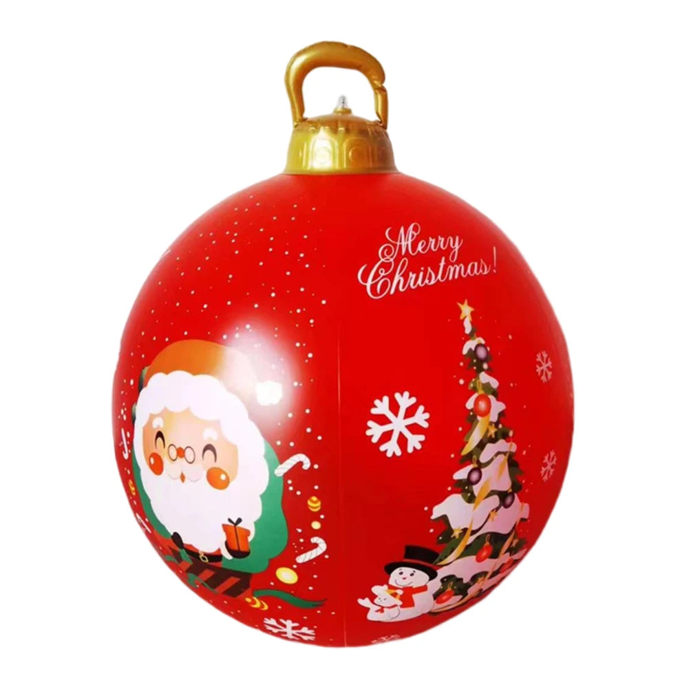 60CM Xmas Decorative Ball Colorful Christmas Inflatable Ball Large Versatile Porch Courtyard Ornaments