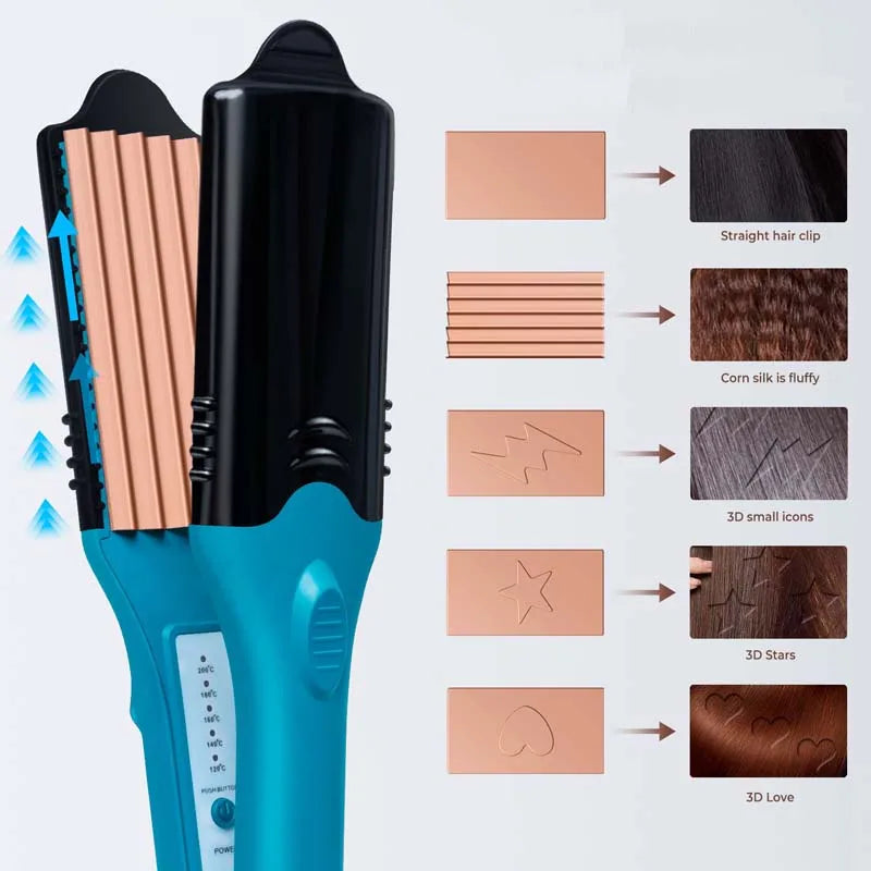 Electric Hair Straightener Fashionable Design Style Shape Flat Iron LED Straightener Fun Shape 3d Image Hair Crimper