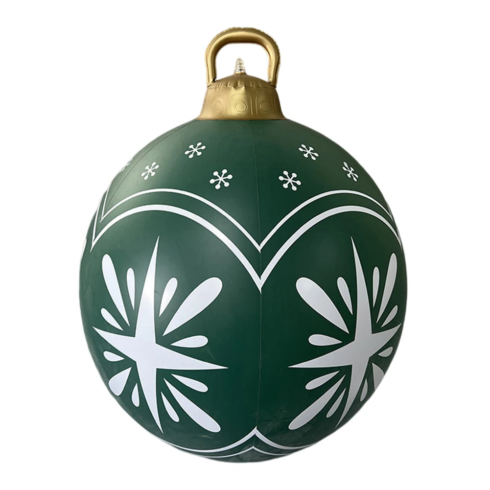60CM Xmas Decorative Ball Colorful Christmas Inflatable Ball Large Versatile Porch Courtyard Ornaments