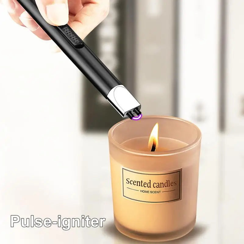 USB Electric Rechargeable Kitchen Lighter Electric Arc BBQ Lighter Windproof Flameless Plasma Ignition Long Gas Lighter