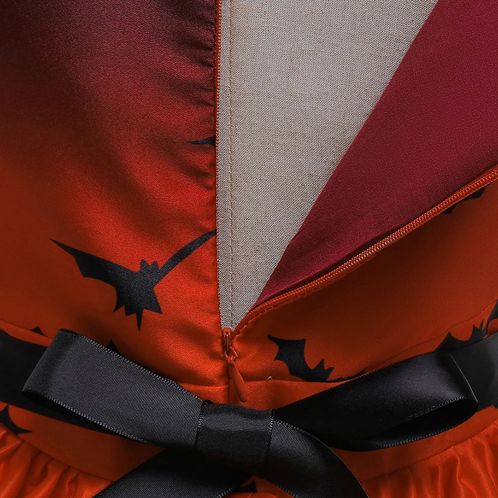 Halloween Bat Gothic Cosplay Girl Costumes Christmas Carnival Kids Pumpkin Birthday Costume for Children Princess Party Dresses