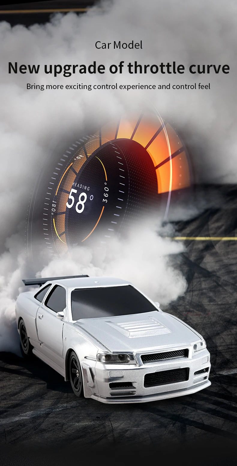 Upgraded Gyro 1/43 RC Drifting Car Racing RTR 4WD High Speed Radio Control Model 2.4G Drift Race Vehicle Mini Gifts