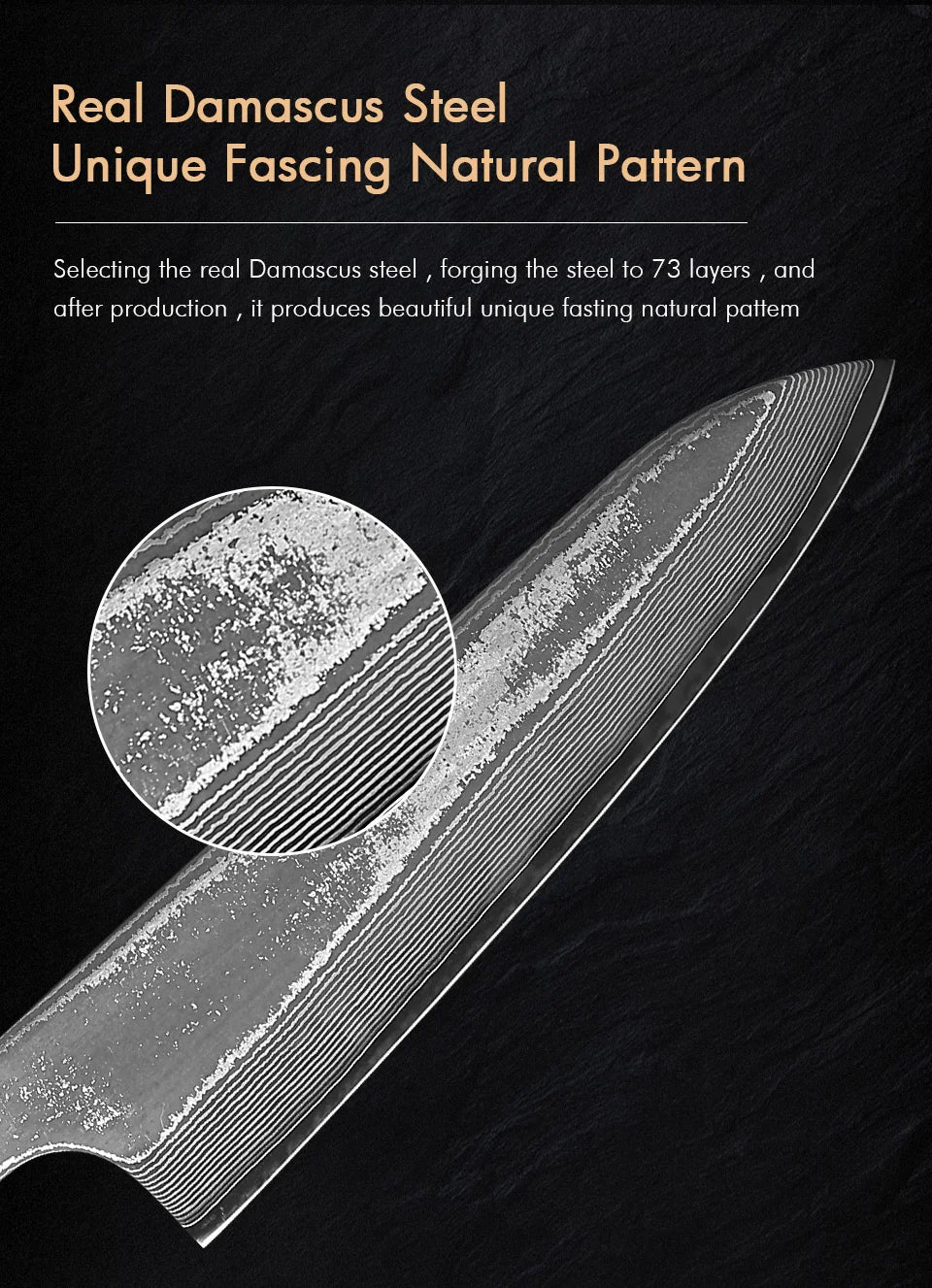 F.YOUNG DIY Damascus Steel Japanese Kitchen Chef Knife Blank Blade VG10 Full Tang Integral Hand Forged Sharp Edges Making Tools