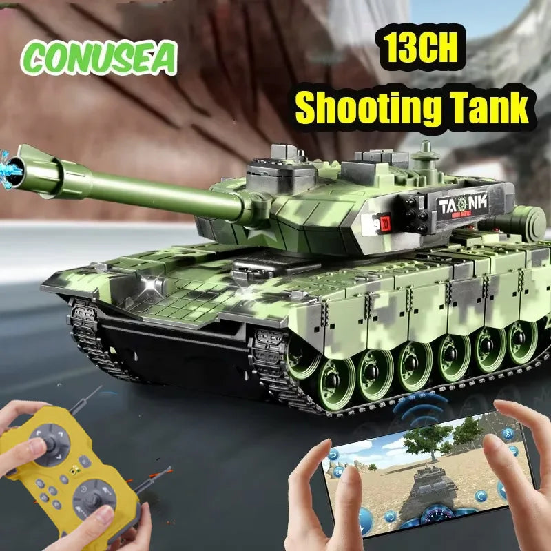 Rc Tank 99 T90 Remote Control Tanks 13Ch Shootting Function Crawler Battle Toy Car Model Electronic Toys for Boys Children Gifts
