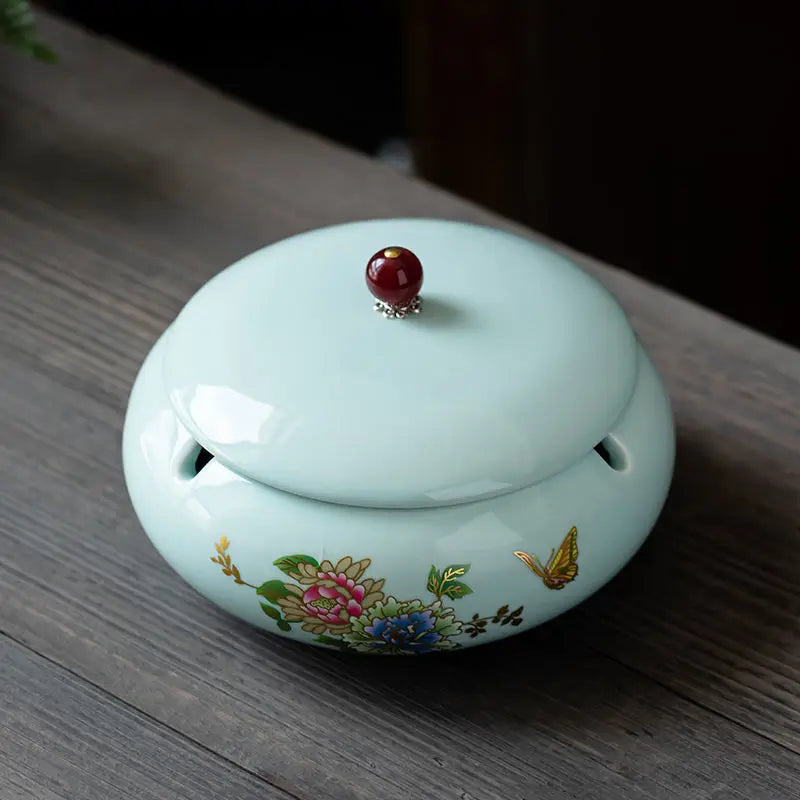 Retro Ceramic  Ashtray Tray Coffee Shop  Desktop Creative Ornaments Living Room TV Cabinet  Ashtrays with Lid Home Decoration